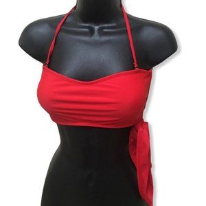 Red Swim Top Tie Detail Size Large